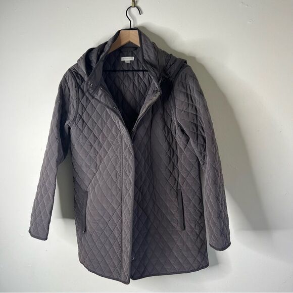 Garnet Hill Essential Quilted Car Coat Sz 14 - Picture 3 of 16